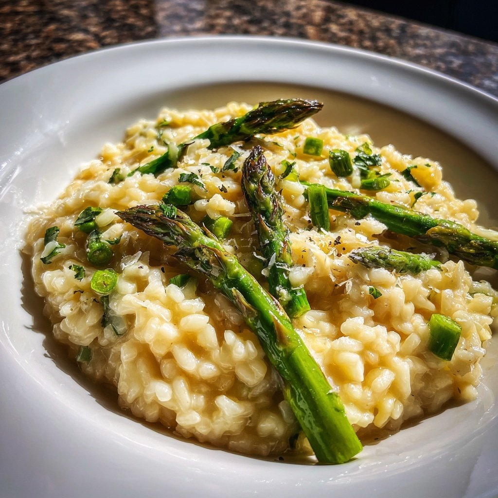 Risotto mit grünem Spargel