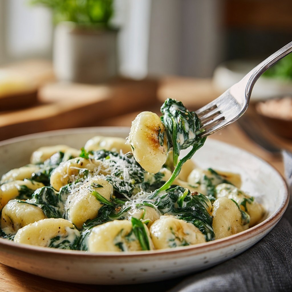 Gnocchi mit Spinat und Zitronensahne