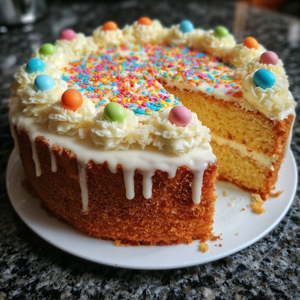 Geburtstagskuchen bunt dekoriert