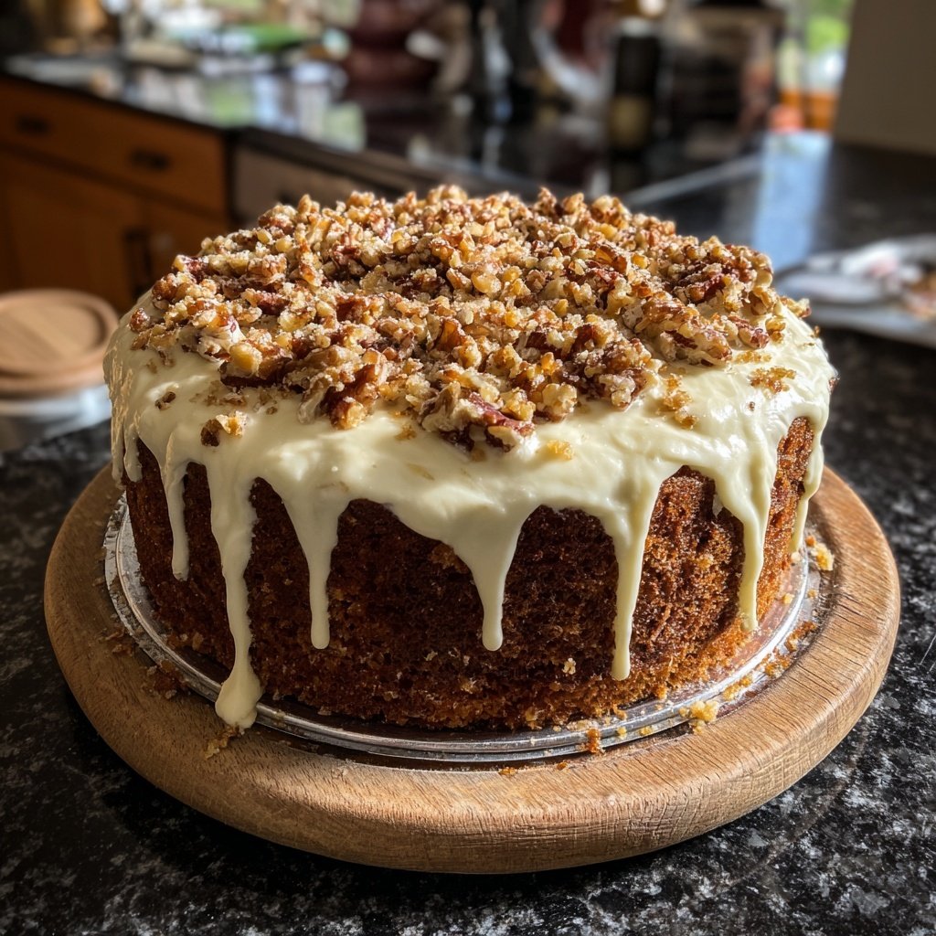 Karottenkuchen Mit Nuss Topping