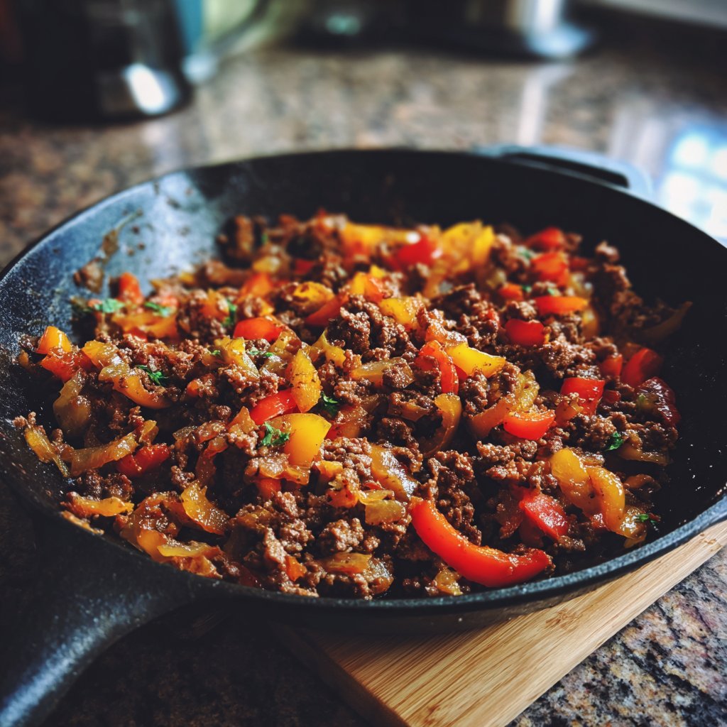 Hackfleisch Pfanne für Familie