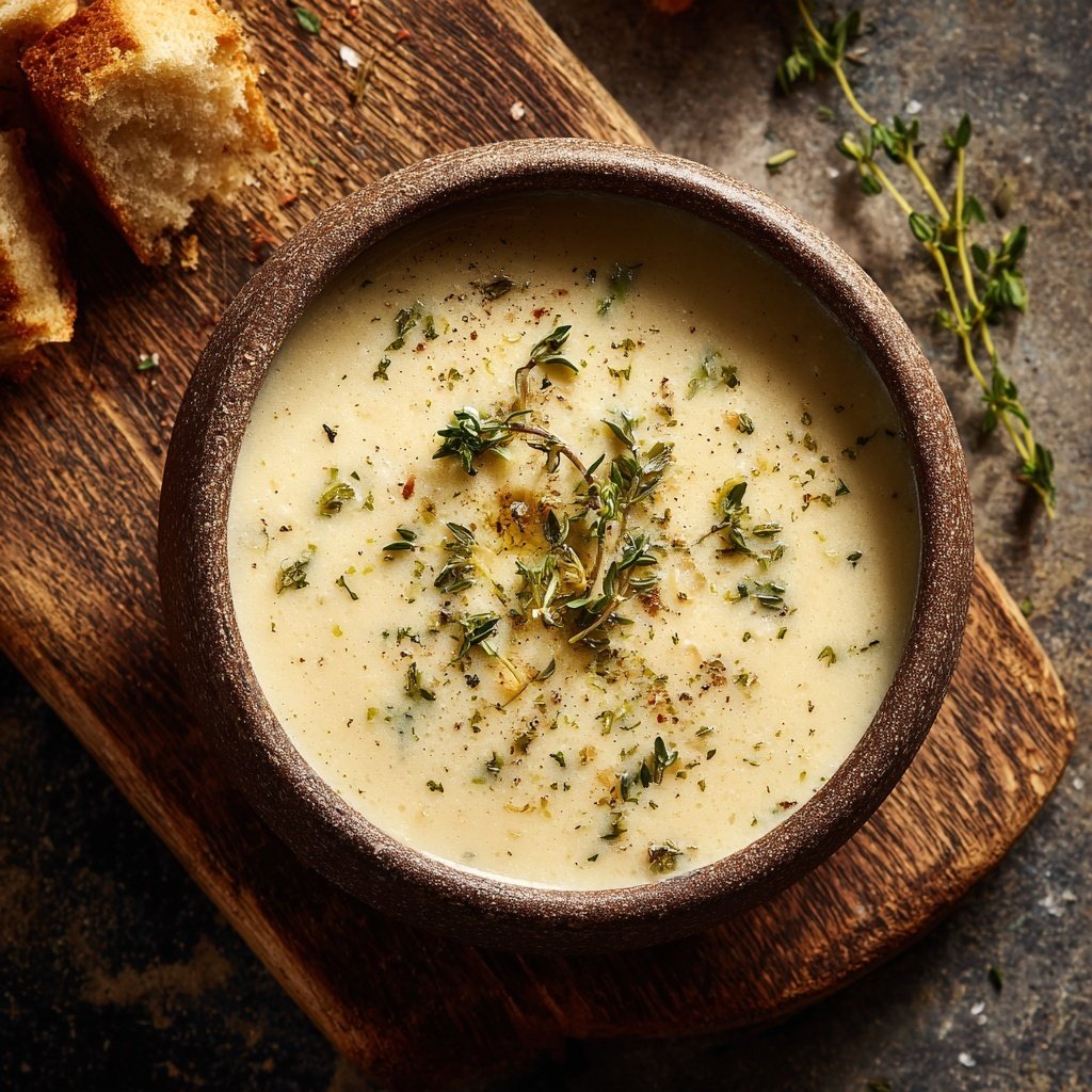 Cremige Blumenkohlsuppe mit Zitronenthymian