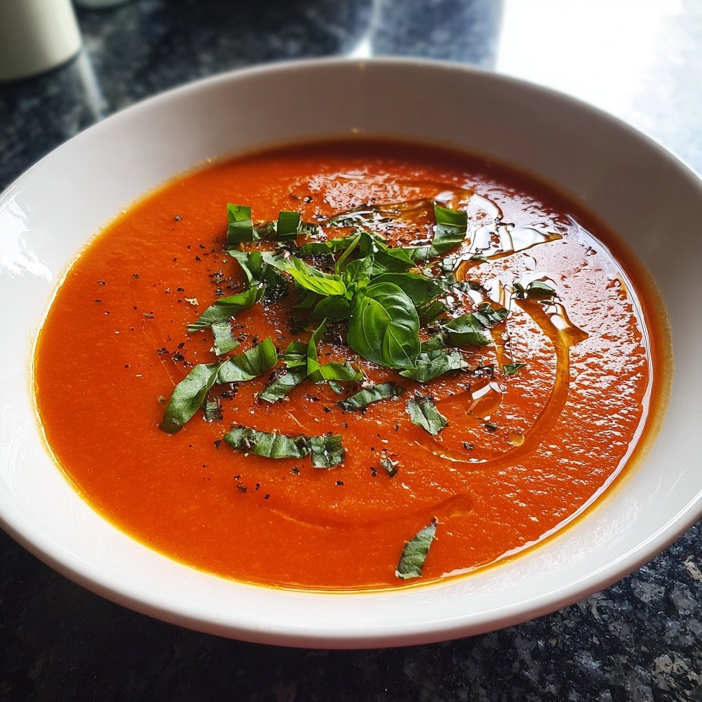 Tomatensuppe mit Basilikum