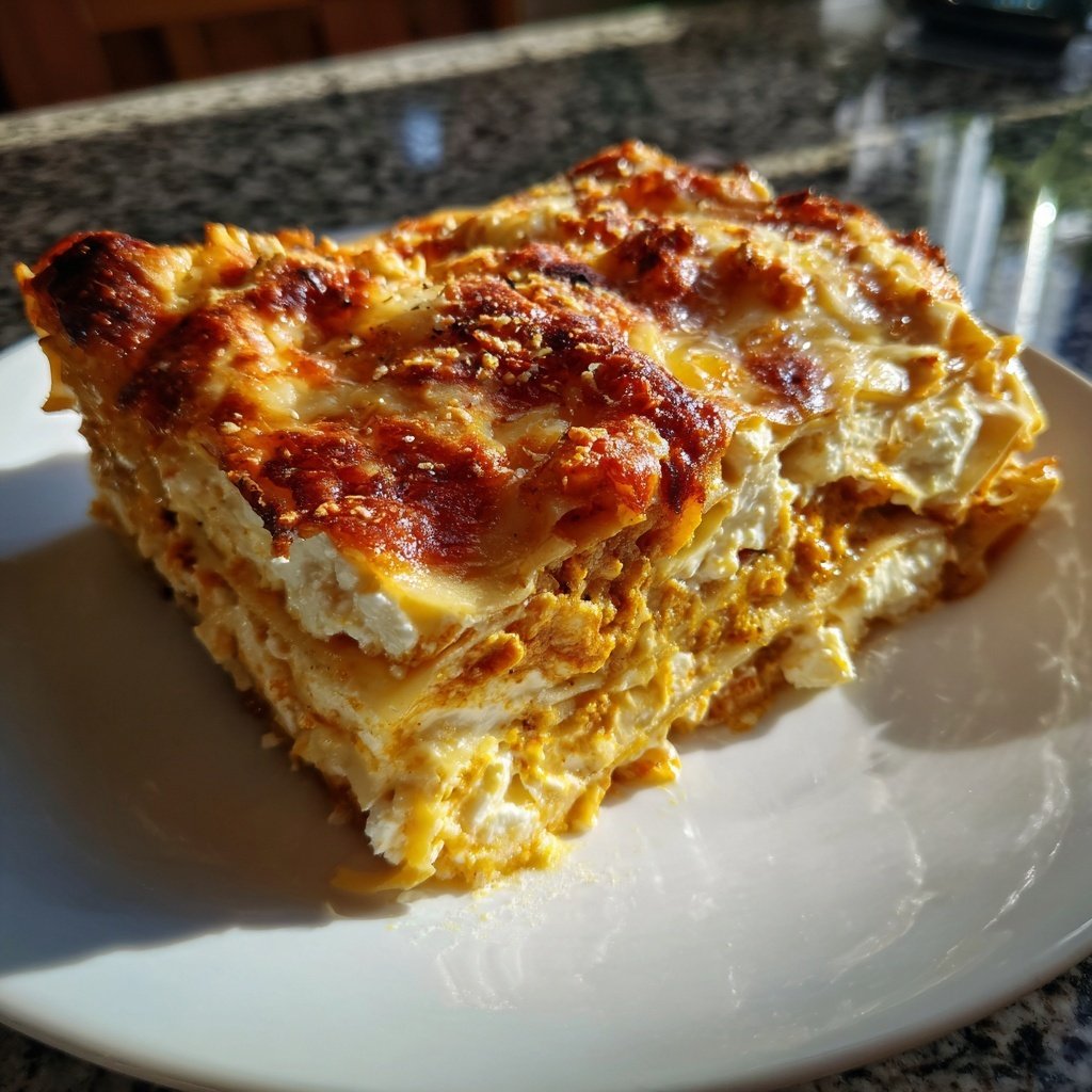 Lasagne mit Kürbis und Feta